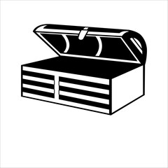 The treasure chest is open and shining,Suitable for element design and game elements.