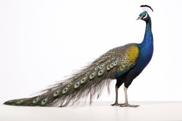Obraz premium Peacock animal bird white background.