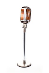 Fototapeta premium Microphone white background technology lighting.