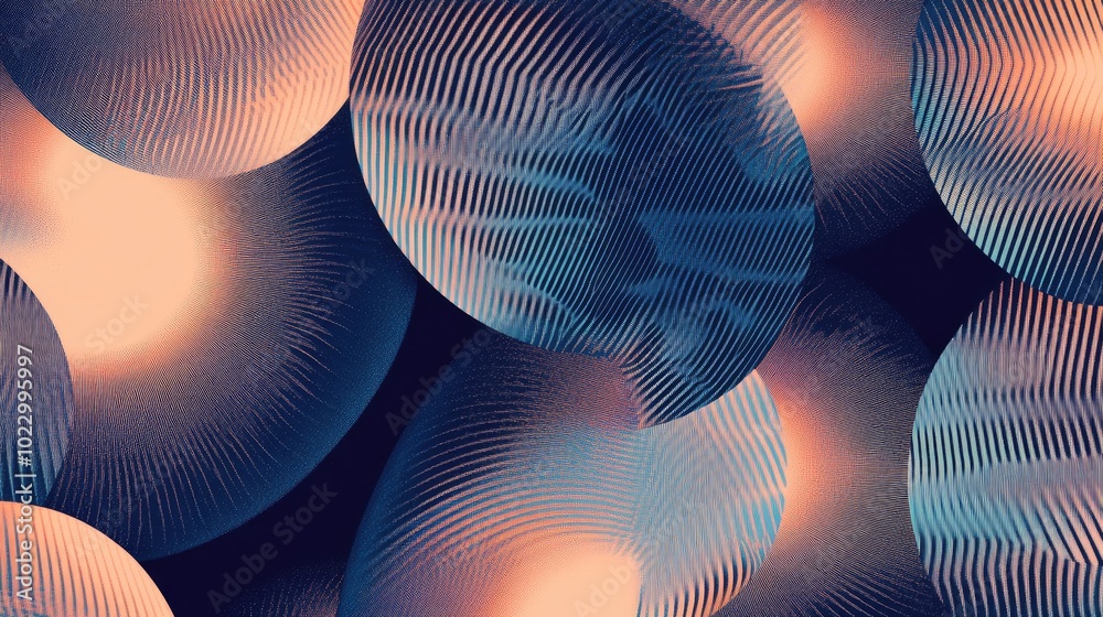 Aufkleber Abstract fantasy striped halftone with thin line circular shapes creating a seamless geometric pattern Artistic mosaic tile backdrop