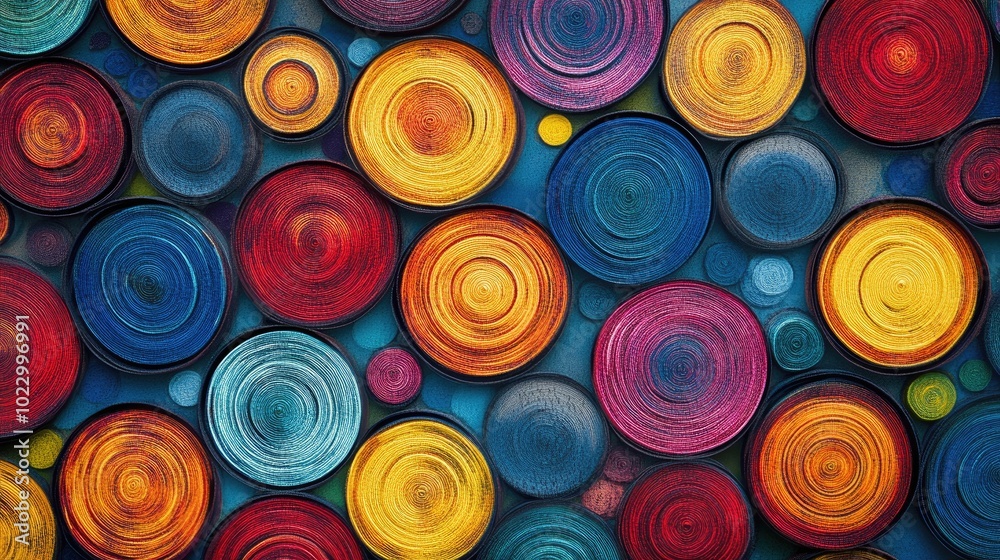 Poster colorful striped laser circles create artistic expressions with diverse meanings ideal for use as wa