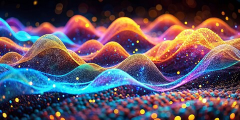 Dynamic 3D illustration of foam-like waves, symbolizing AI and big data concepts. It captures the complexity and interconnectivity of technology in a visually striking manner.