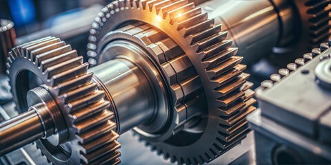 Close-up of experimental gear setup in testing facility, highlighting gear teeth engagement



