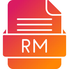 RM File Format Vector Icon Design