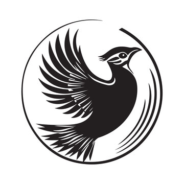 recommend clip art: Flying Partridge  Bird Logo Design Vector isolated on white background.