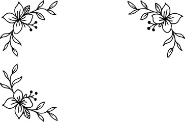 Charming Hand Drawn Floral Corners Vector Collection for Art Projects
