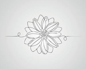 Abstract Geometric Floral Line Art Design