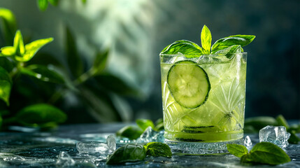 Cucumber Basil Gimlet cocktail	