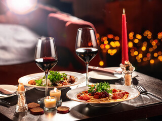 Christmas dinner table setting