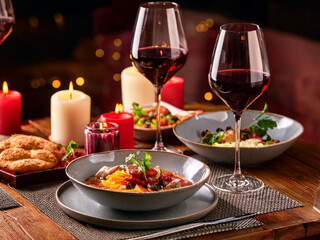 Christmas dinner table setting