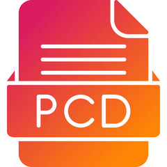 PCD File Format Vector Icon Design