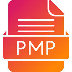 PMP File Format Vector Icon Design