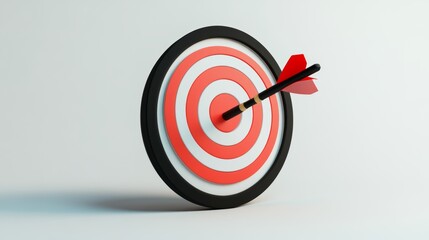 A 3D icon representing the idea of achieving a goal, shown against a plain white backdrop.