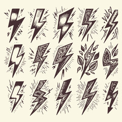 Vintage Lightning Bolt Sticker Pack