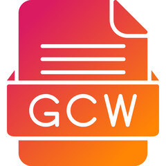 GCW File Format Vector Icon Design