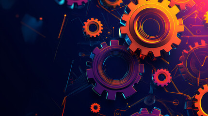 Obraz premium The concept of engineer education, gears and cogs composition isometric 3D vector illustration, studying science at university, and learning engineering.