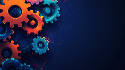 The concept of engineer education, gears and cogs composition isometric 3D vector illustration, studying science at university, and learning engineering.