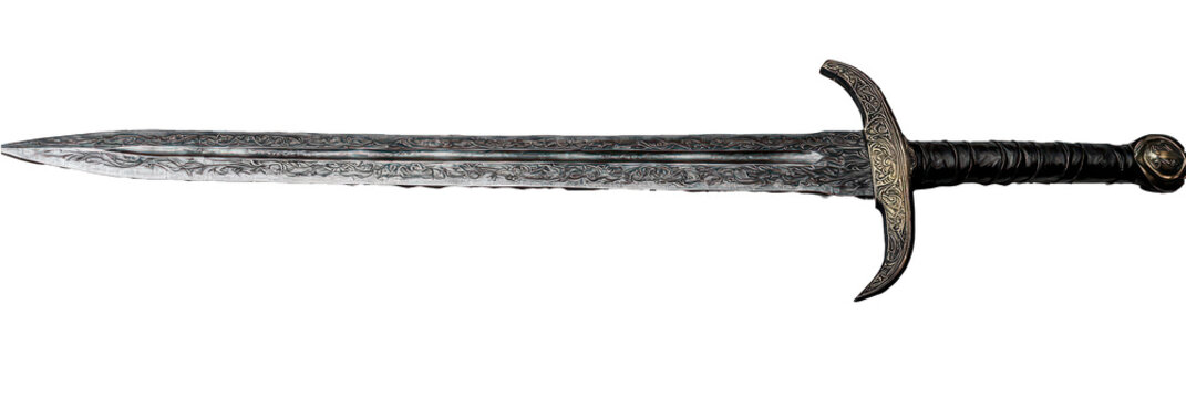 Straightforward, detailed sword design on a clear PNG for precise viewing.