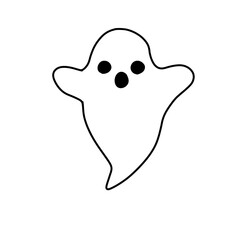 Ghost halloween vector illustration coloring book  for kids 