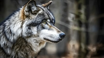 Detailed Photograph of a Turkish Gray Wolf