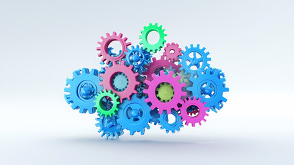 The concept of engineer education, gears and cogs composition isometric 3D vector illustration, studying science at university, and learning engineering.