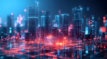 Modern Technology in a Futuristic Urban Cityscape