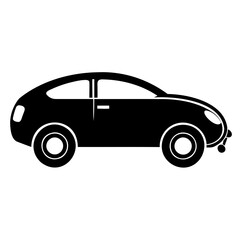 Zip car black silhouette vector illustration