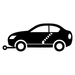 Zip car black silhouette vector illustration