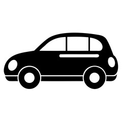 Fototapeta premium Zip car black silhouette vector illustration