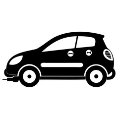 Zip car black silhouette vector illustration