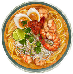 Laksa Illustration