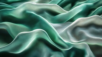 Obraz premium The Elegant Flowing Green Fabric