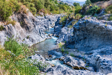 A day at the scenic Alcantara River Park, Sicily, Italy