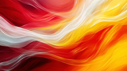 Fototapeta premium Aesthetic wavy dynamic background. Deep red, yellow and white colors. Banner template. Generative AI