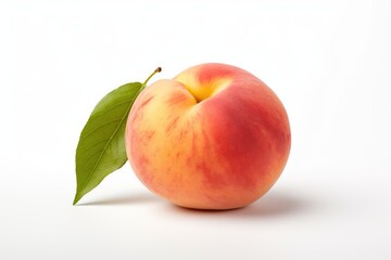 Fresh Peach on White Background