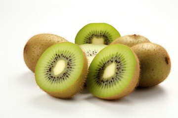 Fresh Kiwifruit on White Background