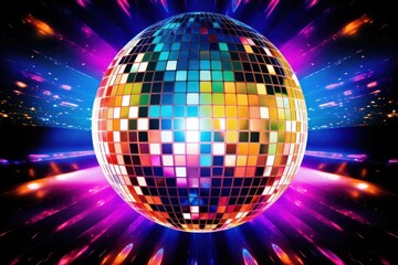 Disco ball nightclub sphere art.