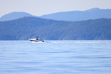 sport fishing boat off the coast of Vancouver Island