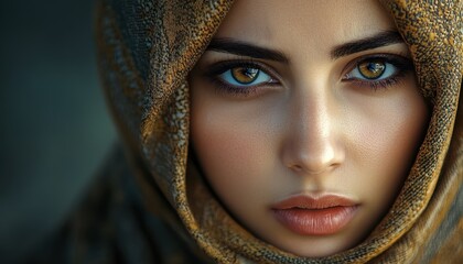 A pensive Muslim woman in hijab gazes thoughtfully, reflecting on her emotions in a quiet moment