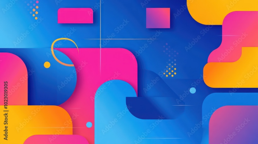 Canvas Prints abstract colorful design featuring geometric shapes and gradients in vibrant hues.