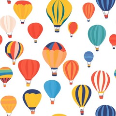 Colorful Hot Air Balloon Seamless Pattern Design