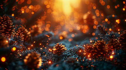   Xmas. Happy New Year. Merry Christmas. Greeting card. Festive designs. Holiday. copy space. bokeh, shiny background. glowing background.