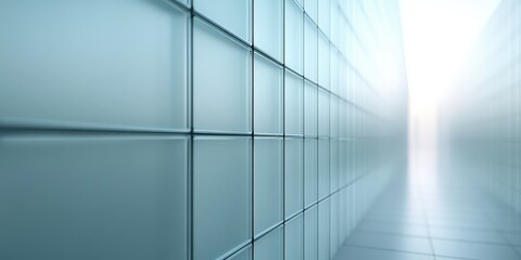 Fototapeta premium Modern Abstract Glass Corridor with Soft Light