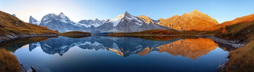 Fantastic evening panorama of the beauty of nature concept background