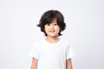 Child portrait t-shirt smiling.