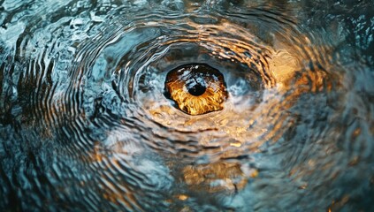 water surface, clear water with foam and ripples