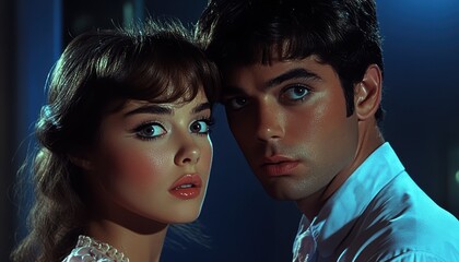 Naklejka premium A captivating moment between two characters at the Midnight Movies cult classic event