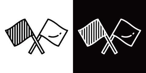 交通整理旗のシンプルなラインアイコン