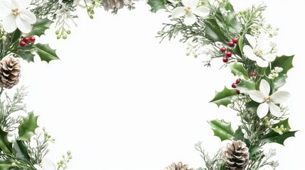 Fototapeta premium The Festive Greenery Wreath