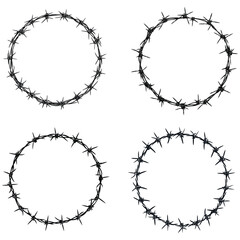 Barbed Wire Frame Set - Sharp Circular Borders Collection